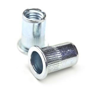 Flat Head Knurled Body Carbon Steel Rivet Nut